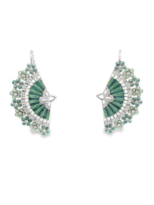 Diva crystal stone green glazed earrings GOCCIAZZURRA JEWELS | ORDIVARODIOVERDE